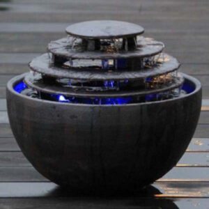 利休信楽水琴窟 光の琴音ボール202LED - 重蔵窯